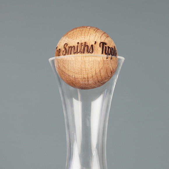 Wine Carafe with Personalised Oak Stopper by Lisa Angel Style Sourcebook