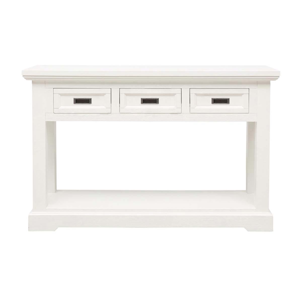 Hamptons Console Table 175cm Drawer in Acacia White by OZ Design ...