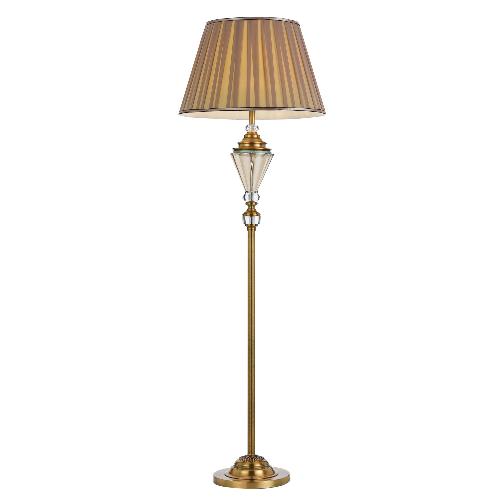 Oxford Glass Floor Lamp Antique Gold by Telbix Style Sourcebook