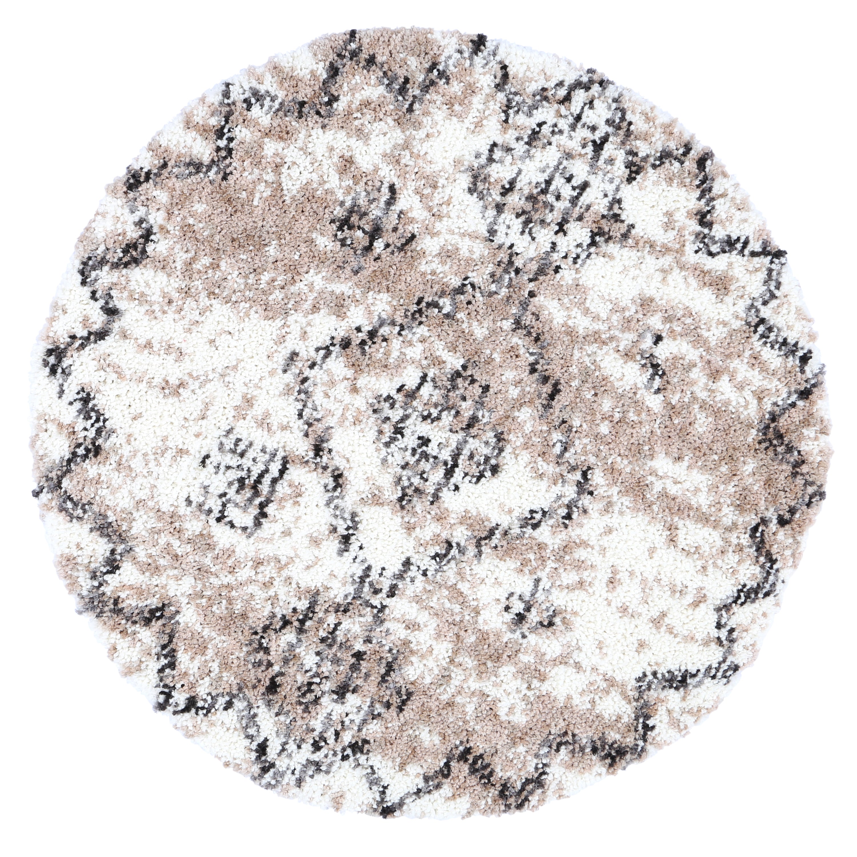 Effete Blush Shaggy Trellis Round Rug by Wild Yarn Style Sourcebook