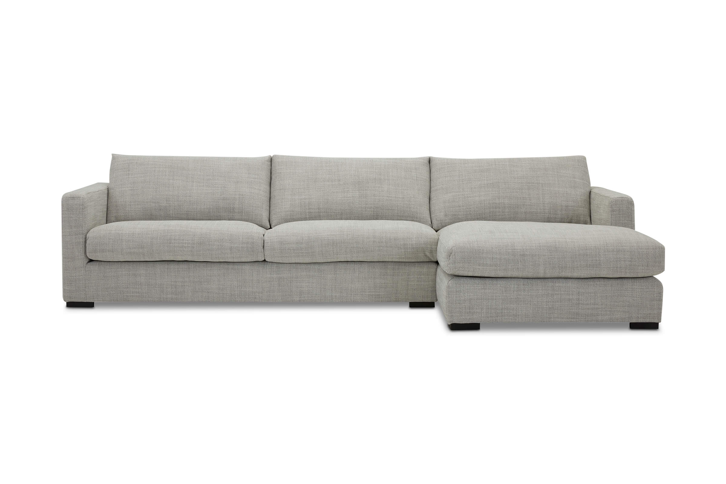 Urban Modern RightHand Sofa, Light Grey Fabric, by Lounge Lovers by