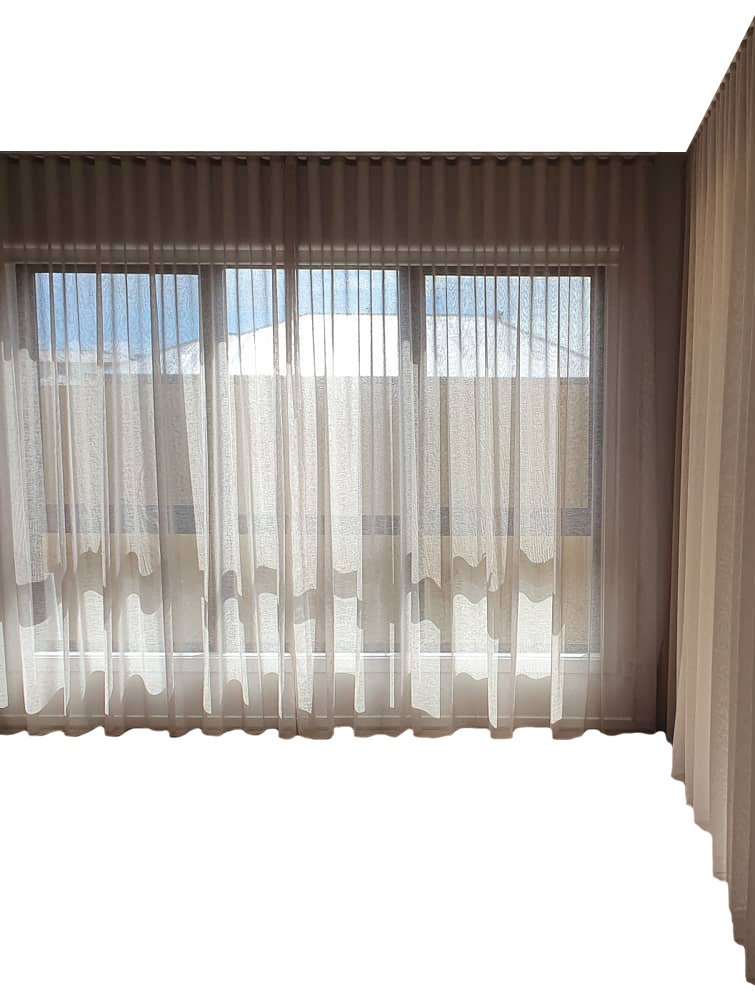 Corner Wave Fold Sheers by dollar curtains + blinds - Style Sourcebook