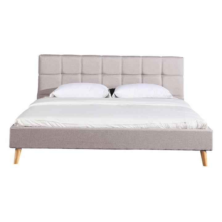 Orlando Fabric Platform Bed, King, Light Grey by MY Room Style Sourcebook