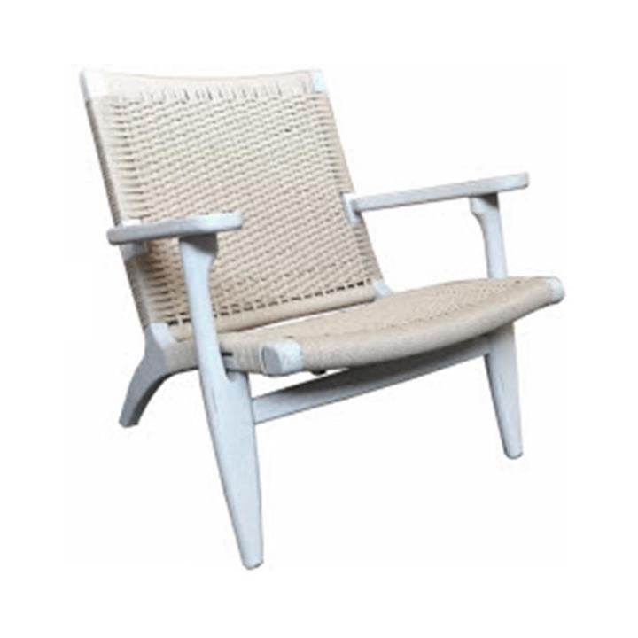 Labrit Timber & Jute Lounge Chair, White / Straw by Montego - Style ...