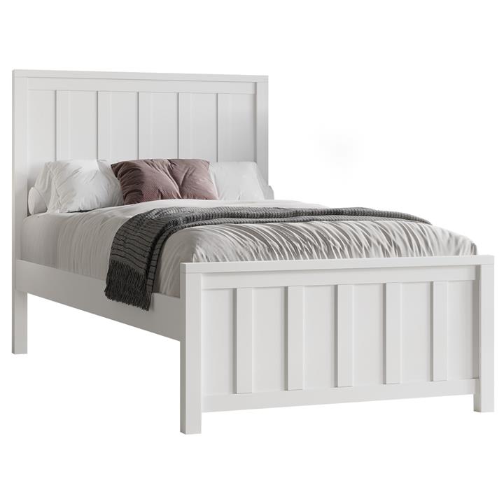 Moody Wooden Bed, King Single, White by Dodicci Style Sourcebook