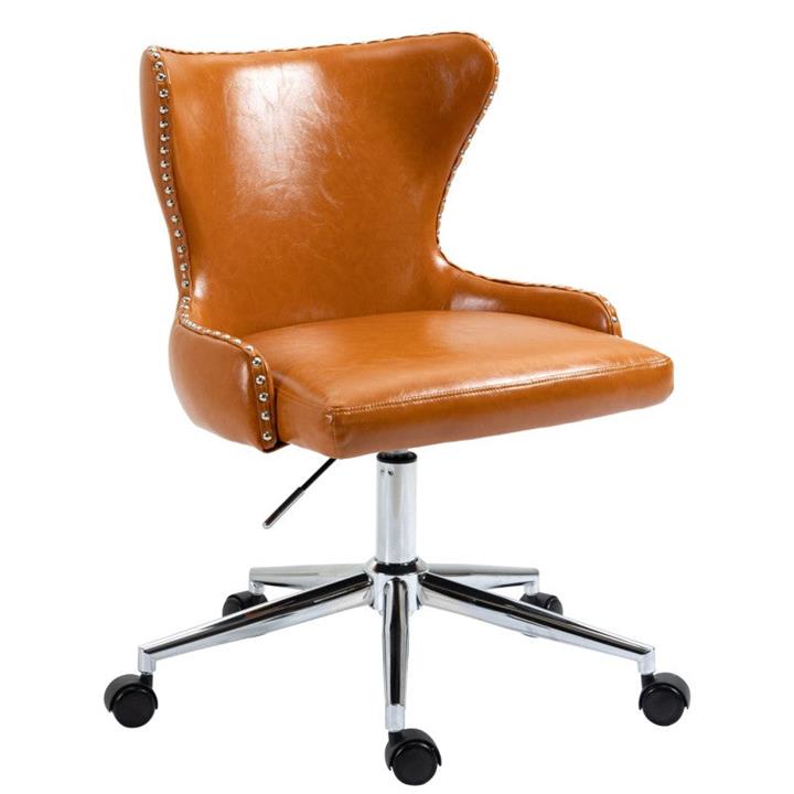 Vijay Faux Leather Office Chair Cognac by Interior Secrets AfterPay