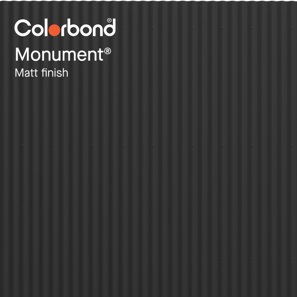 Monument Colour Code Monument® (Matt Finish - Corrugated Profile) by COLORBOND® steel ...