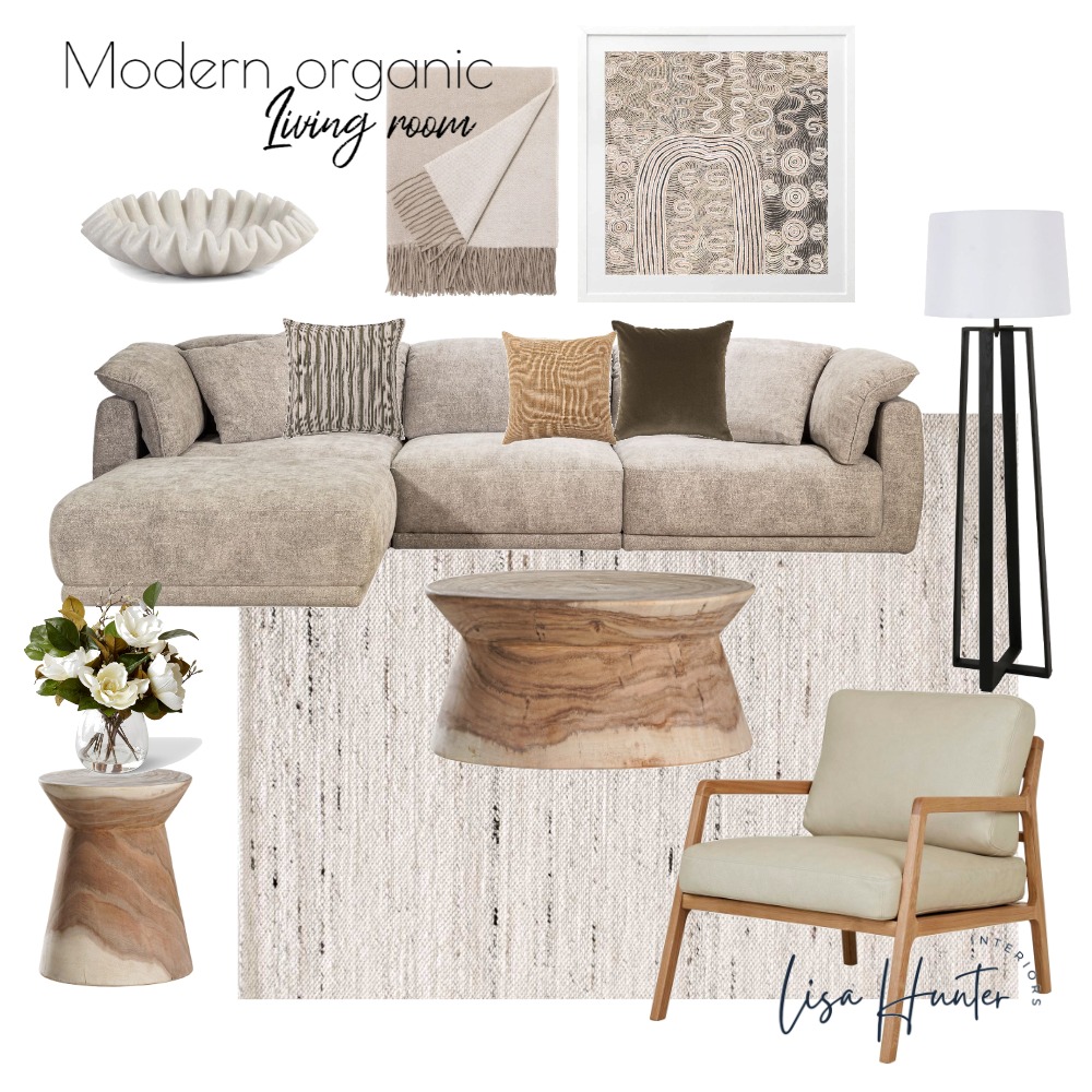 Modern Organic - Living Room Interior Design Mood Board by Lisa Hunter ...