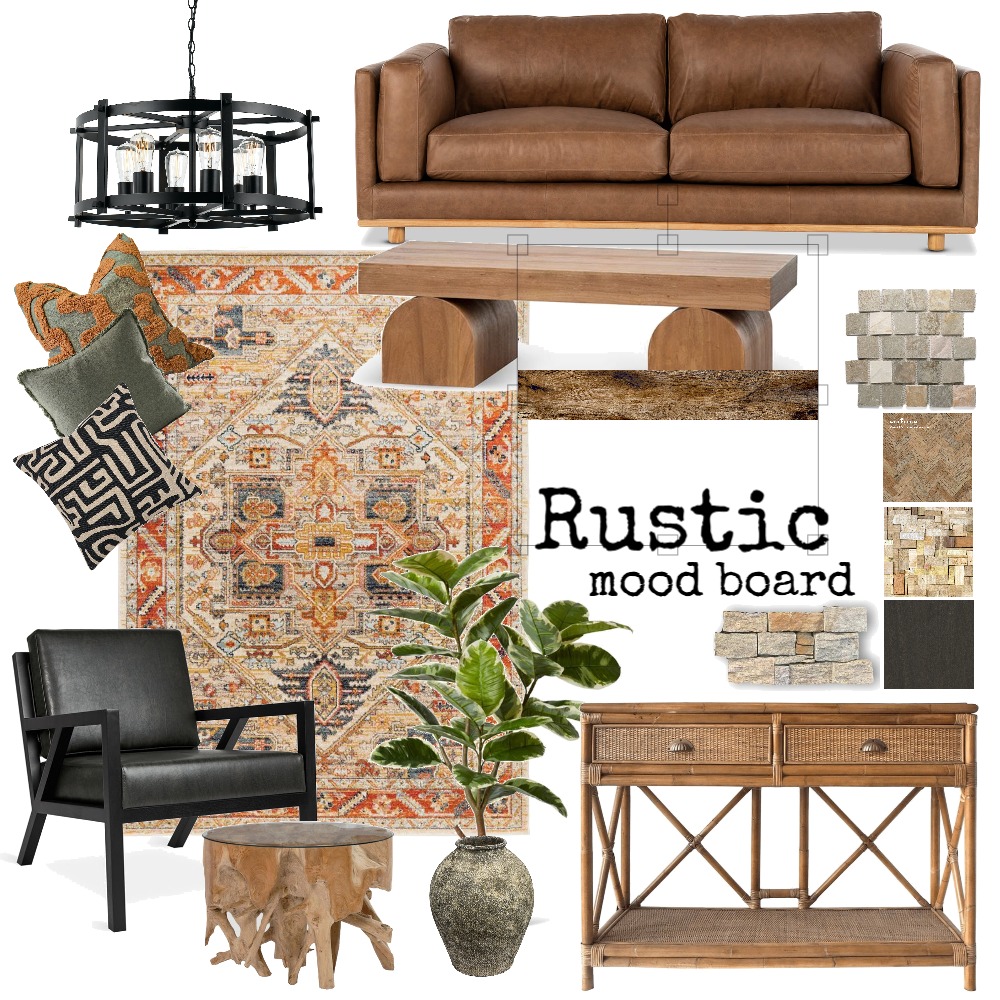rustic Interior Design Mood Board by safoura - Style Sourcebook