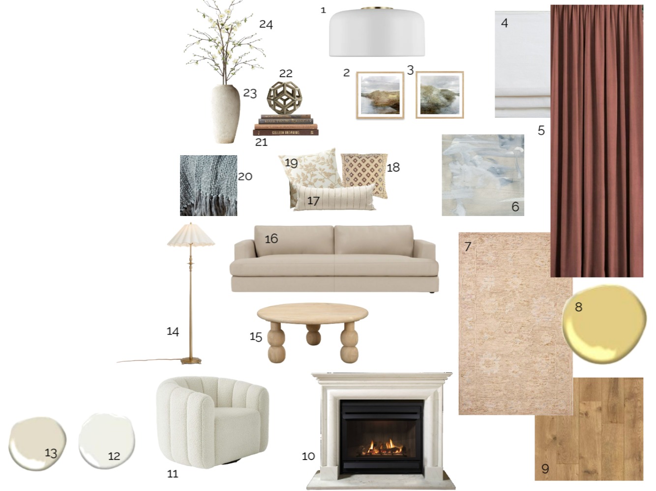 Living Room Sample Board Interior Design Mood Board by alyssaannedesign ...