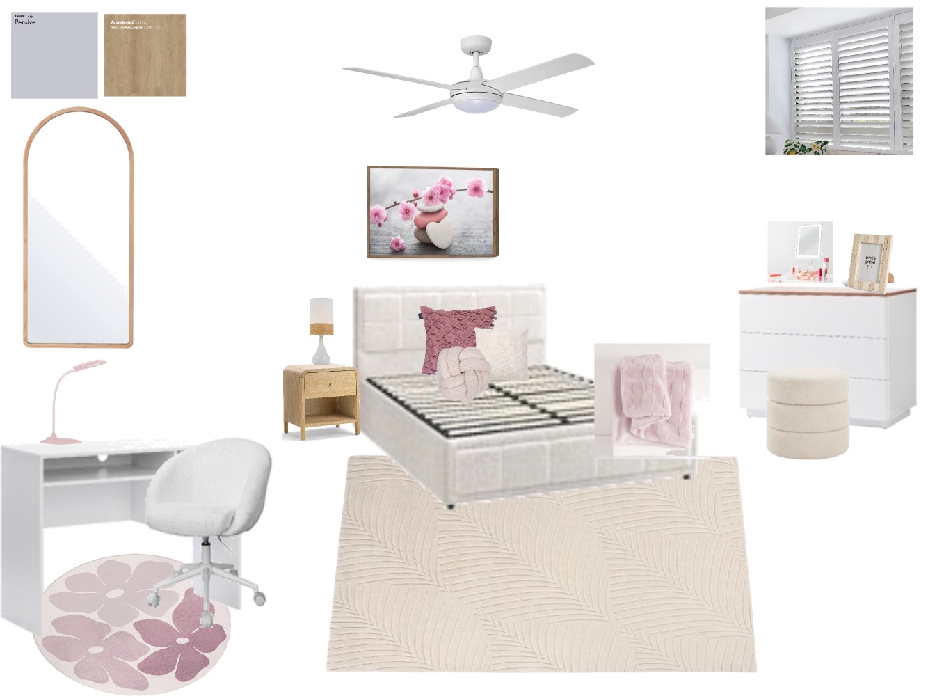 Teenage girl bedroom Interior Design Mood Board by NJ Interior Decor ...