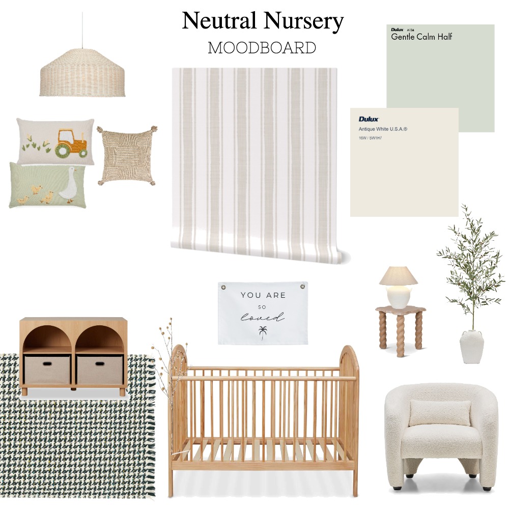 Neutral Nursery Moodboard - no title Interior Design Mood Board by vine ...