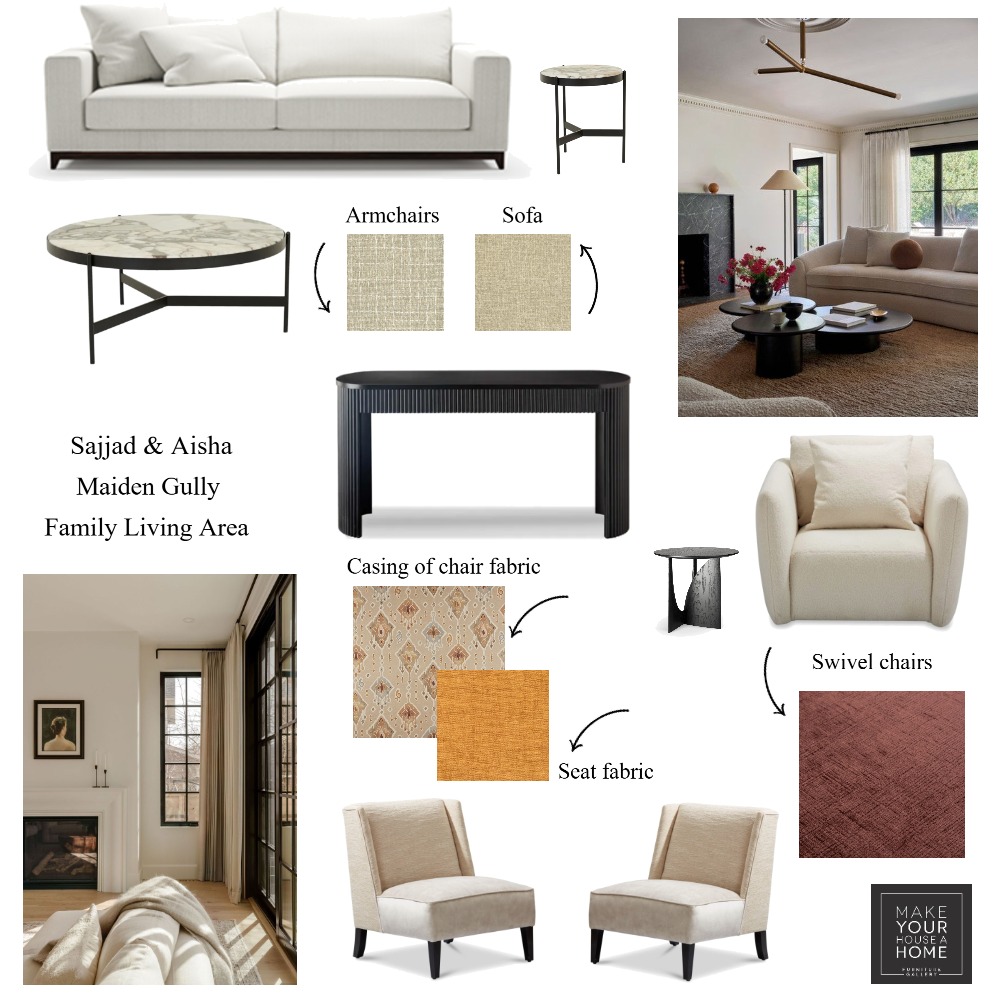 Sajjad & Aisha - Family Living Area Interior Design Mood Board by ...