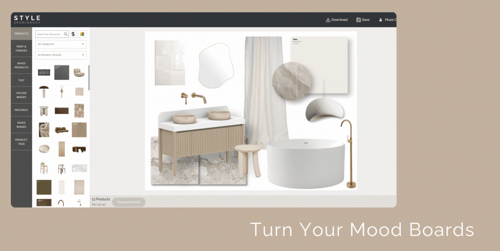 Project Studio transforms your mood boards into professional client presentations and specification schedules, in just one click. No more manual data entry. No more endless email chains. Unlock access today.