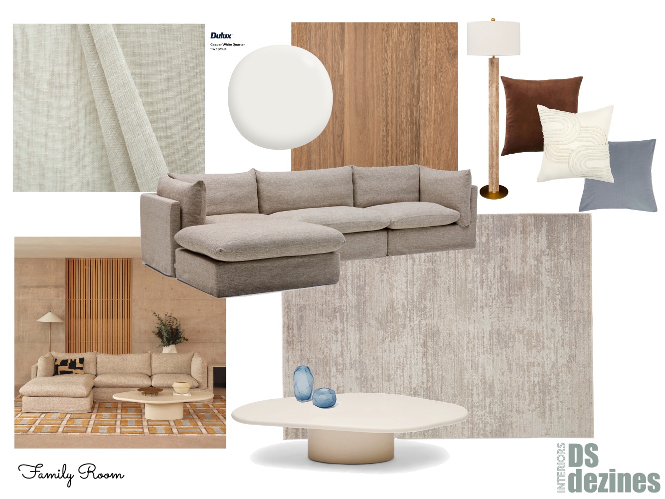 Millett Family room Interior Design Mood Board by DSdezines Interiors ...