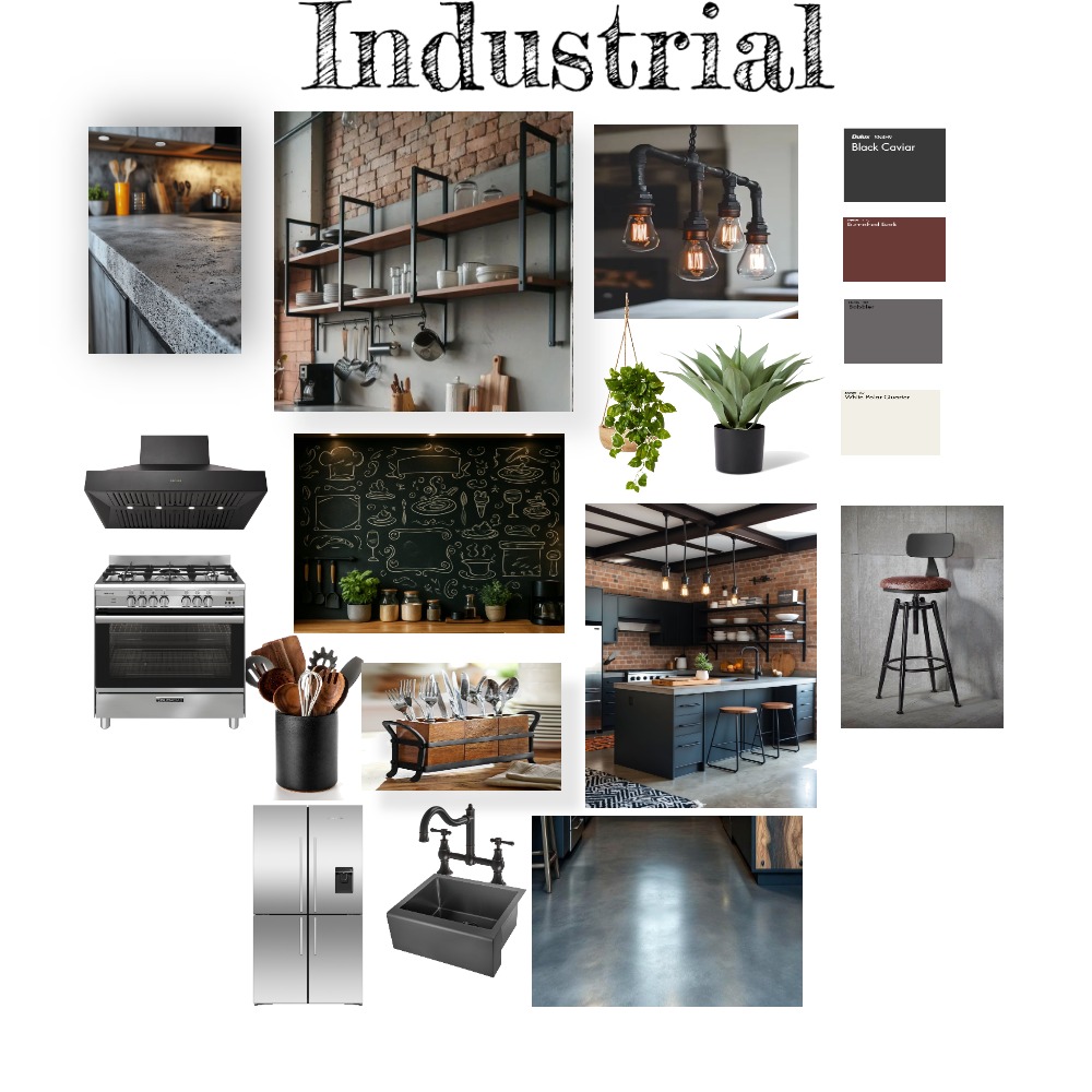 Industrial Kitchen Mood Board Interior Design Mood Board by Elijahoney ...