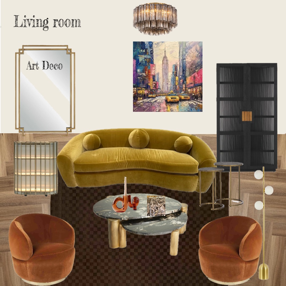 art deco living room Interior Design Mood Board by jenniferandri ...