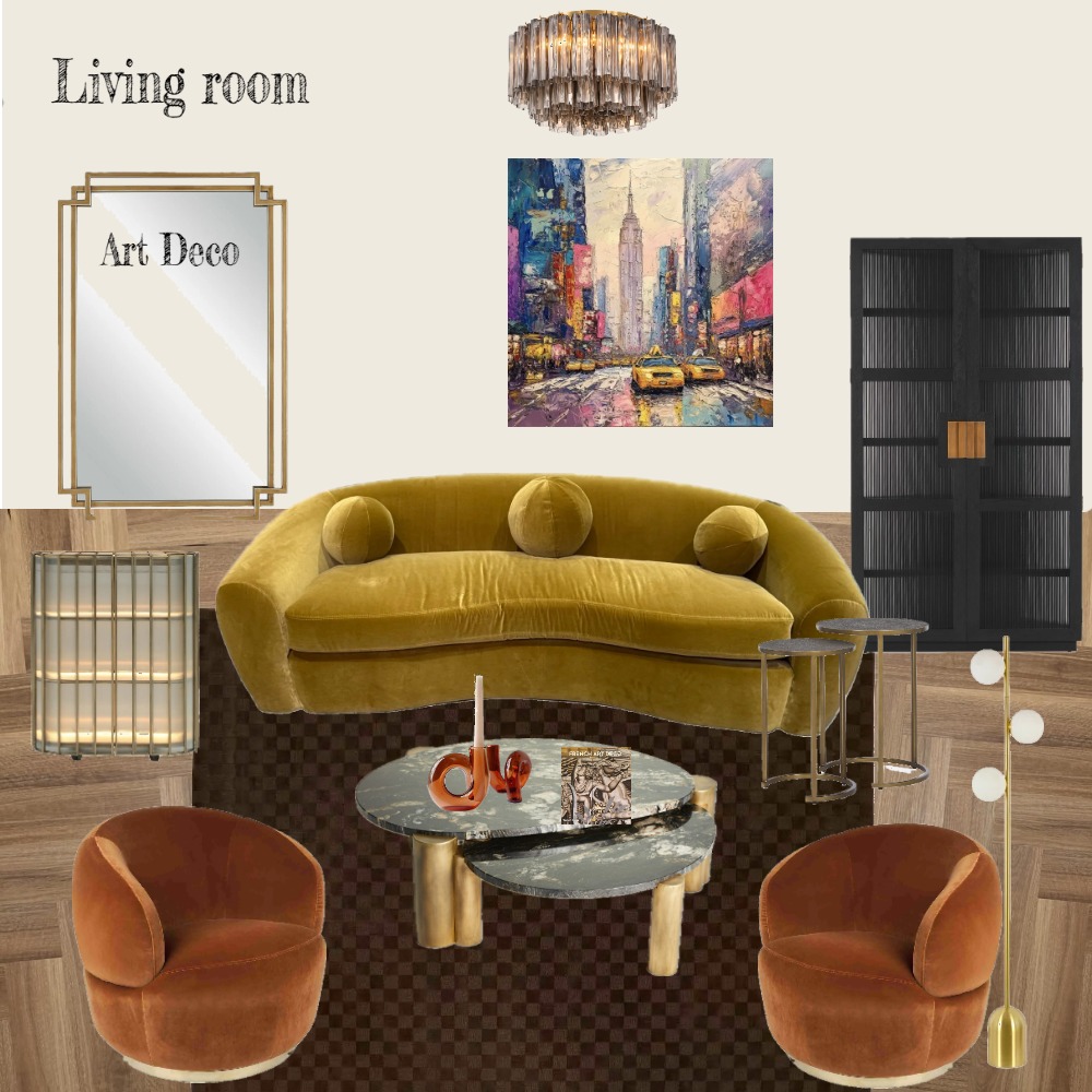 art deco living room Interior Design Mood Board by jenniferandri ...